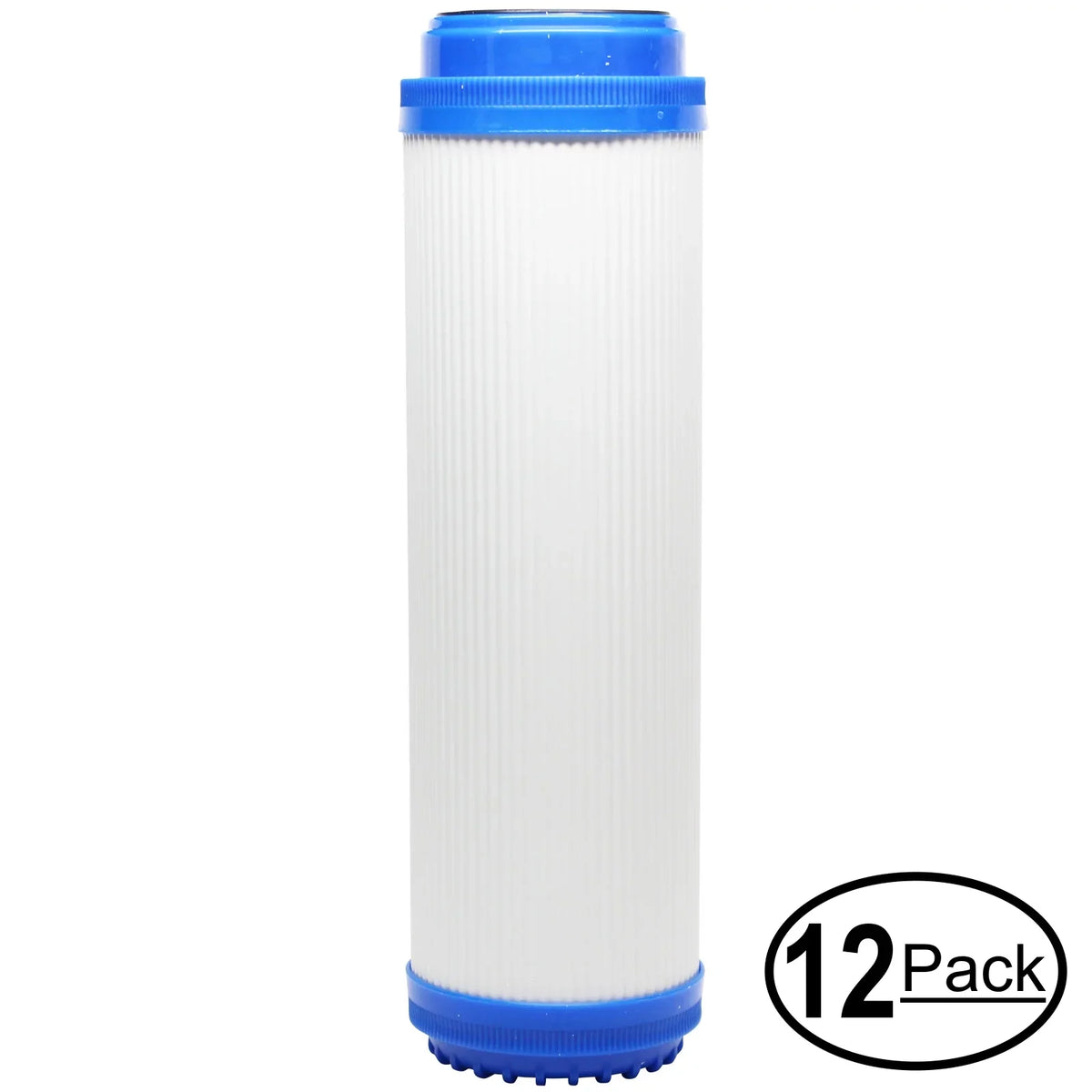12-Pack Replacement for H2O Distributors H2O-RUSize-200 Granular Activated Carbon Filter - Universal 10-inch Cartridge for H2O Distributors H2O RUSize-200 Twin Under Sizeink Filter - Denali Pure Brand