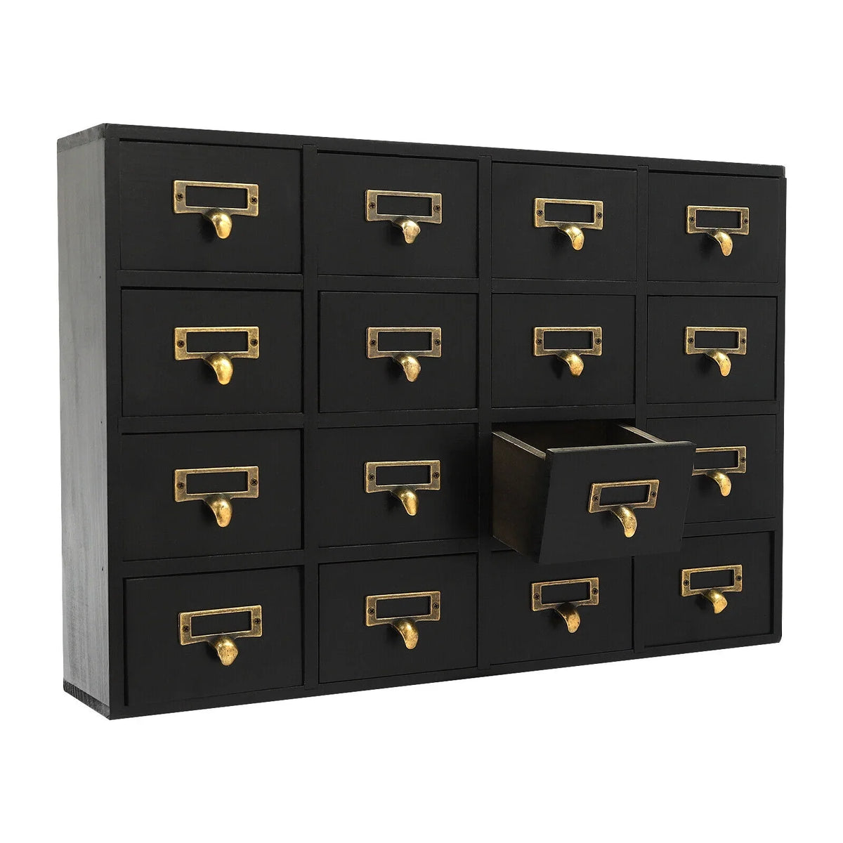 16 Drawers Apothecary Cabinet Herb Sizetorage Box, Wooden Desk Drawer Organizer New