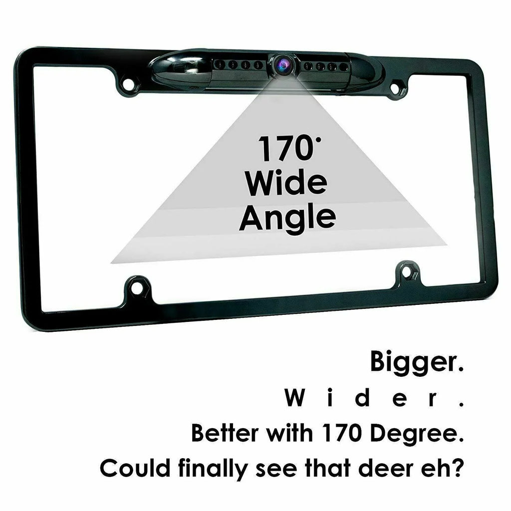 12x Wide Angle Rear View Backup Waterproof Night Vision HD License Plate Camera Bundle