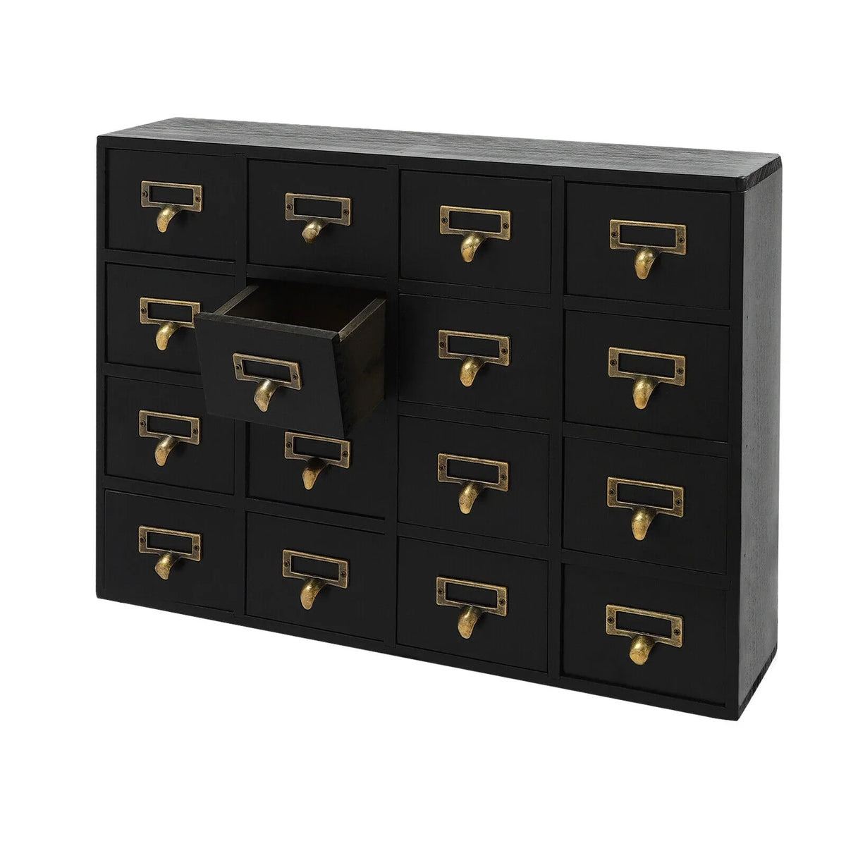 16 Drawers Apothecary Cabinet Herb Sizetorage Box, Wooden Desk Drawer Organizer New