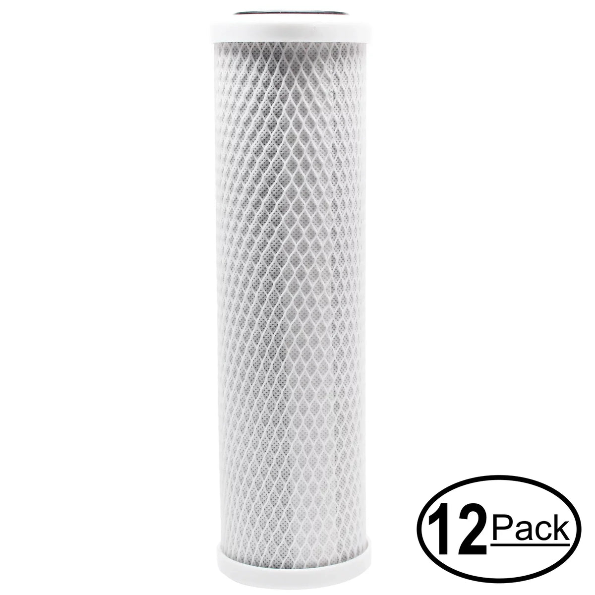 12-Pack Replacement for AMPAC USizeA AP-CT20W Activated Carbon Block Filter - Universal 10 inch Filter for AMPAC USizeA DUAL COUNTER TOP WATER FILTER - Denali Pure Brand
