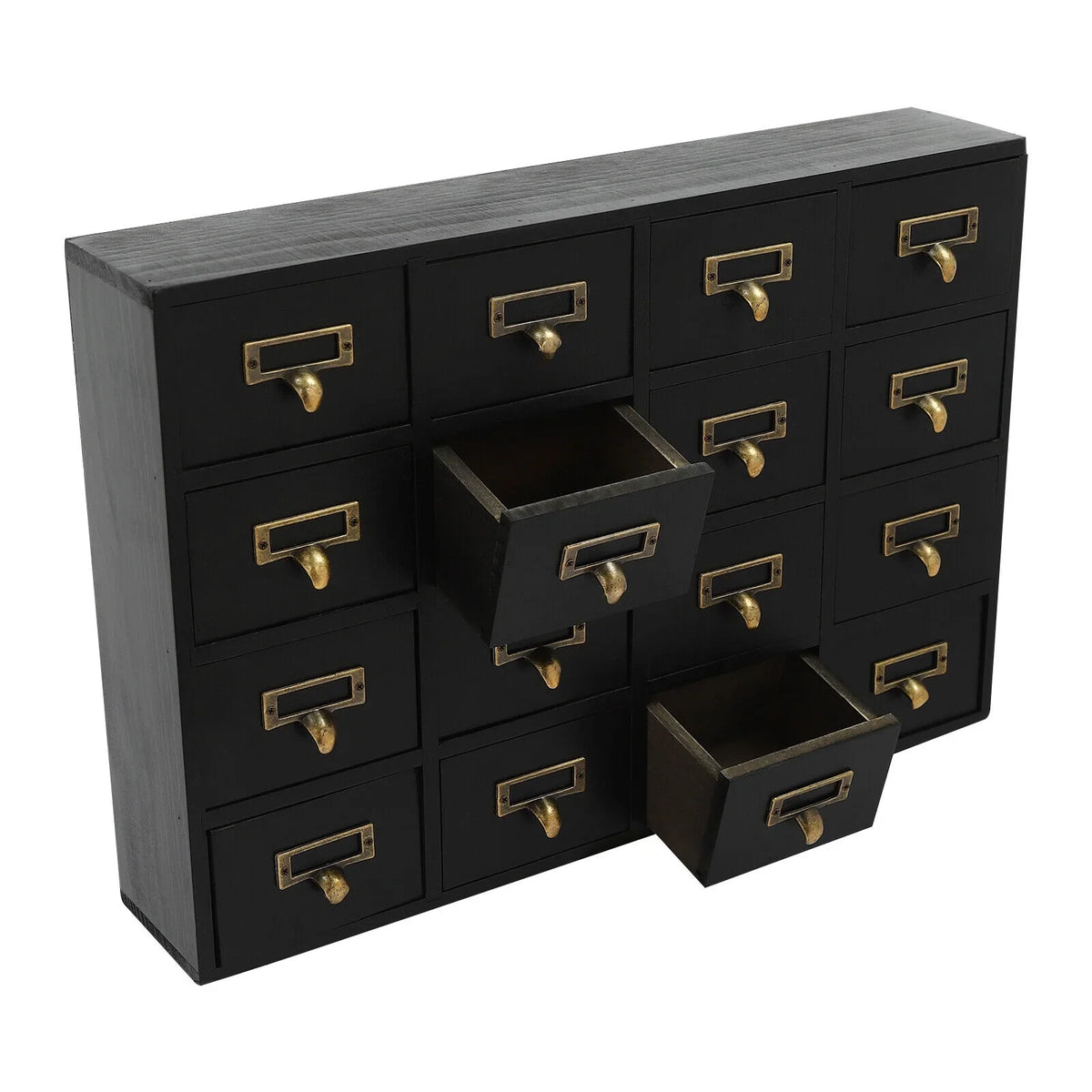 16 Drawers Apothecary Cabinet Herb Sizetorage Box, Wooden Desk Drawer Organizer New