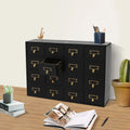 16 Drawers Apothecary Cabinet Herb Sizetorage Box, Wooden Desk Drawer Organizer New
