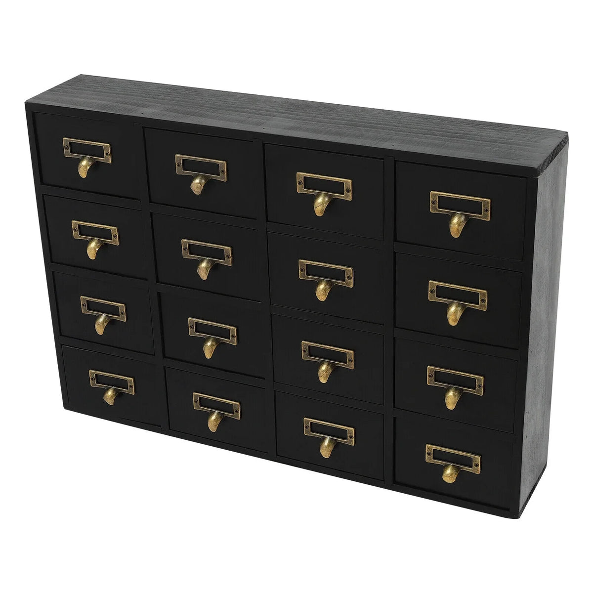 16 Drawers Apothecary Cabinet Herb Sizetorage Box, Wooden Desk Drawer Organizer New